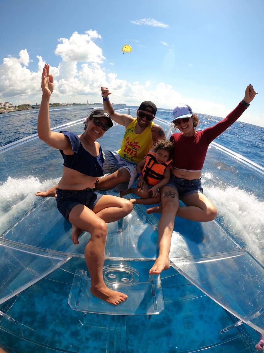 clear boat tour cancun